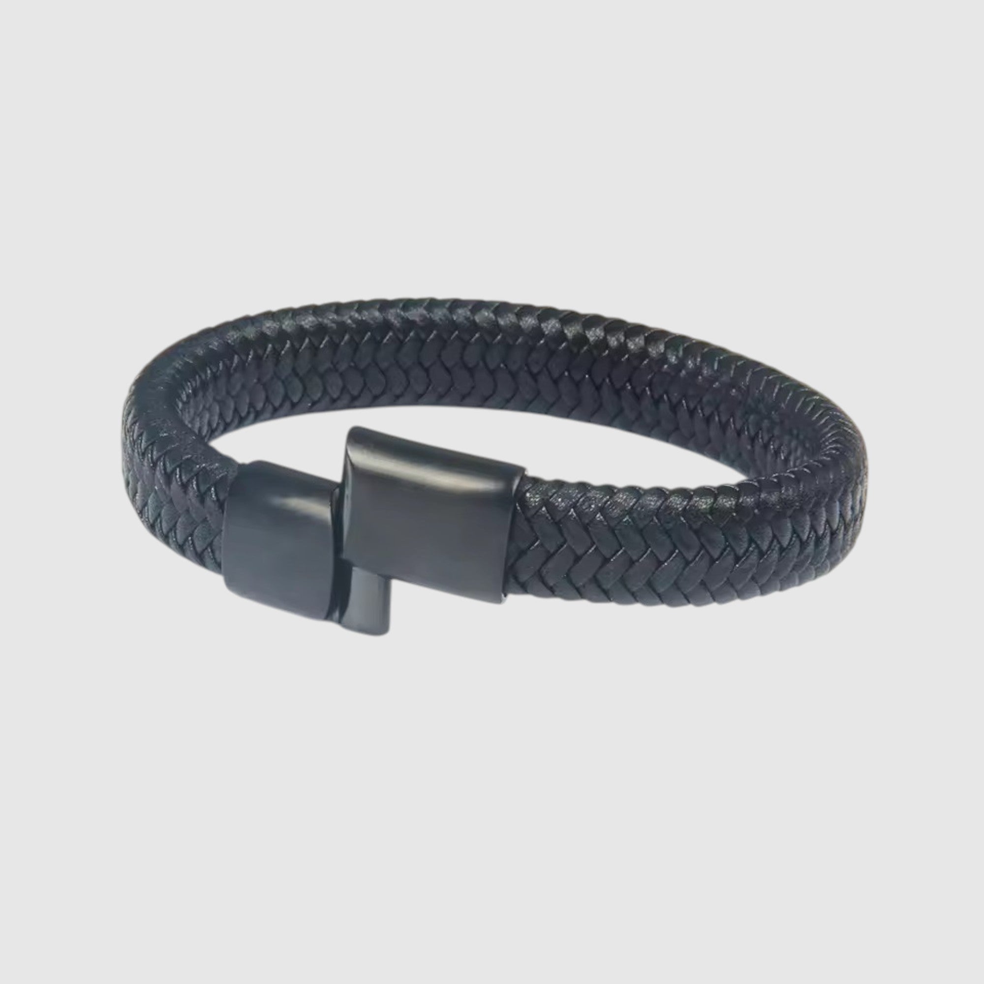 Braided Leather Wrap Bracelet with Engraving - Men's Jewellery
