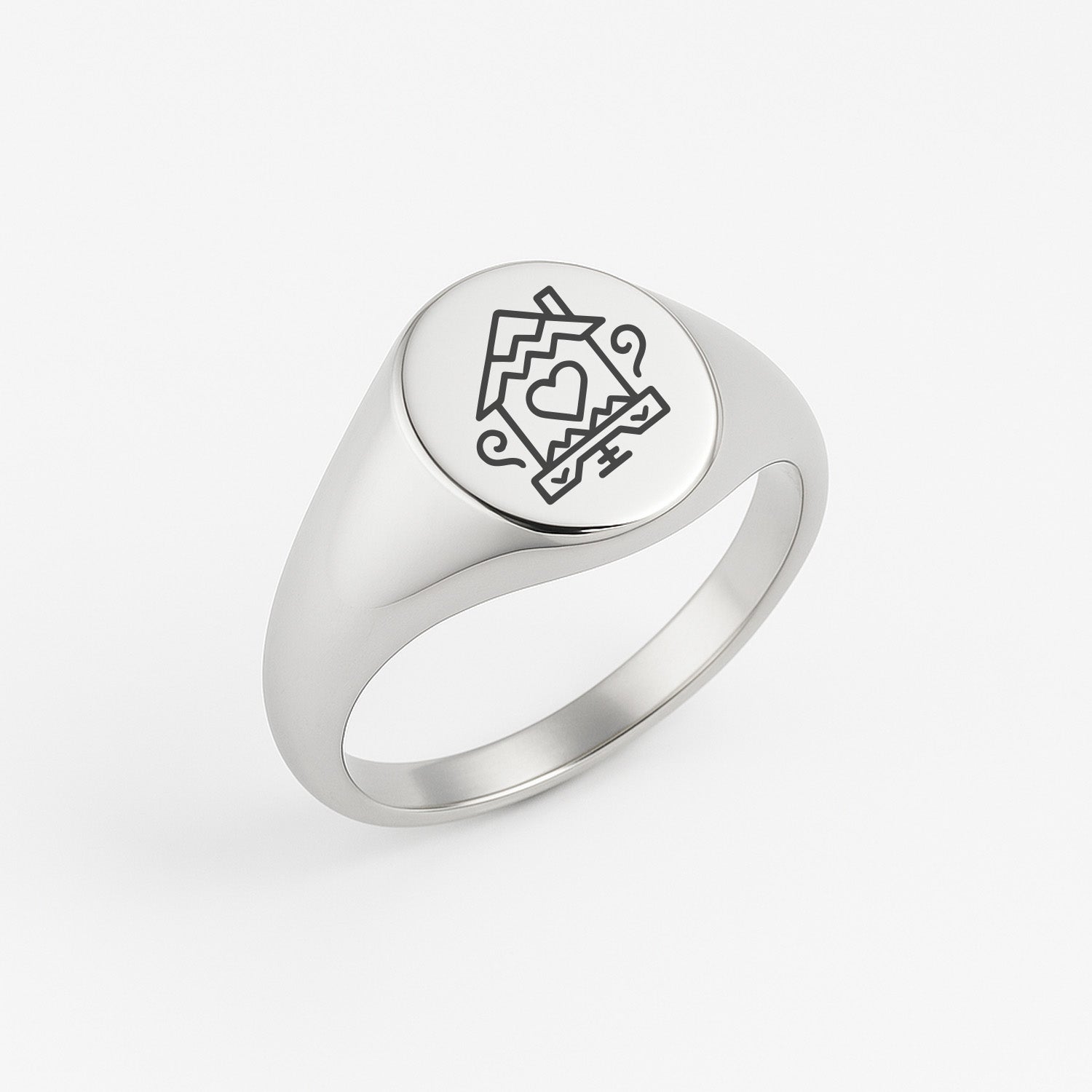 Key to the Realm Signet Ring (925 Sterling Silver) - Ring - Men's Jewellery