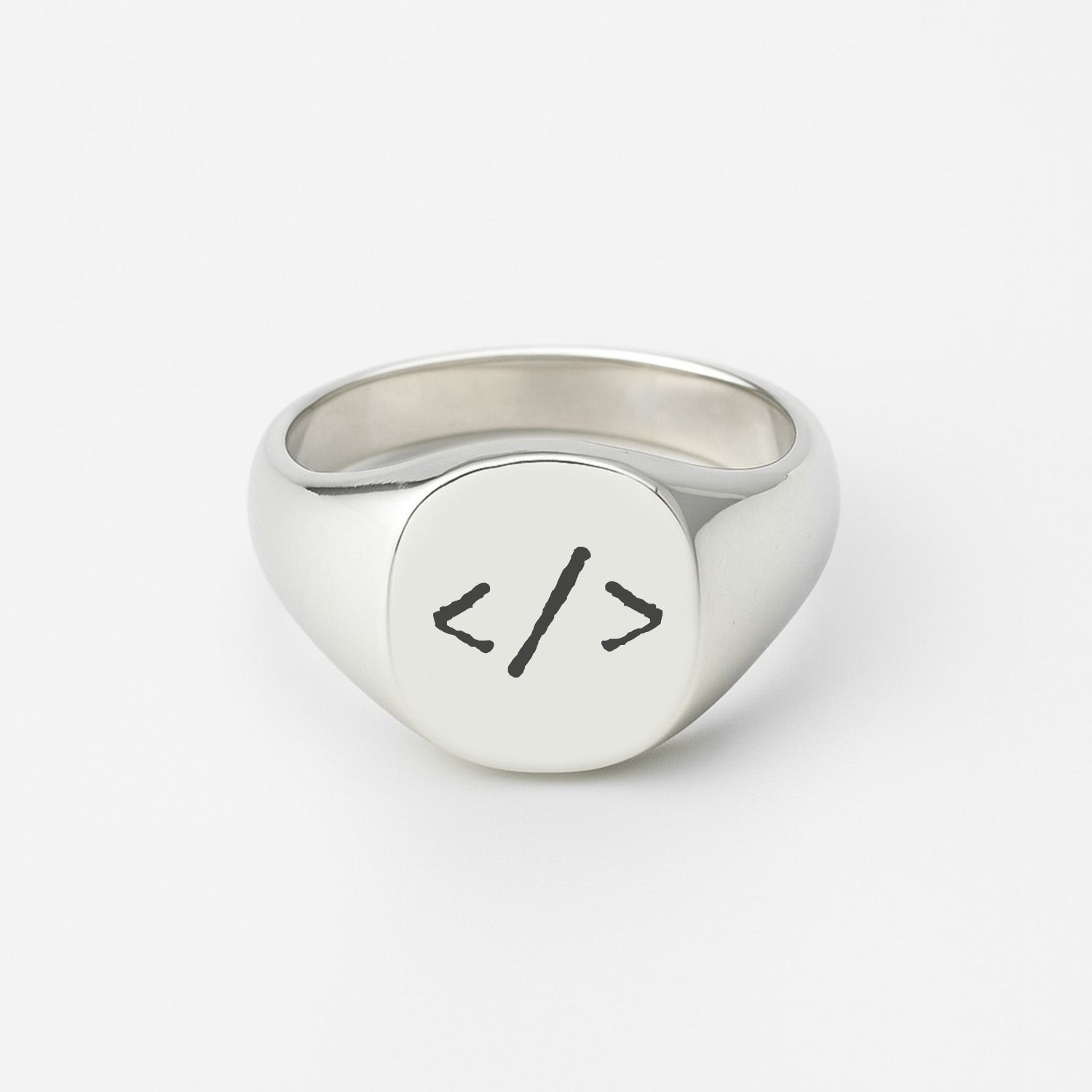 Master of Code Signet Ring (925 Sterling Silver) - Ring - Men's Jewellery