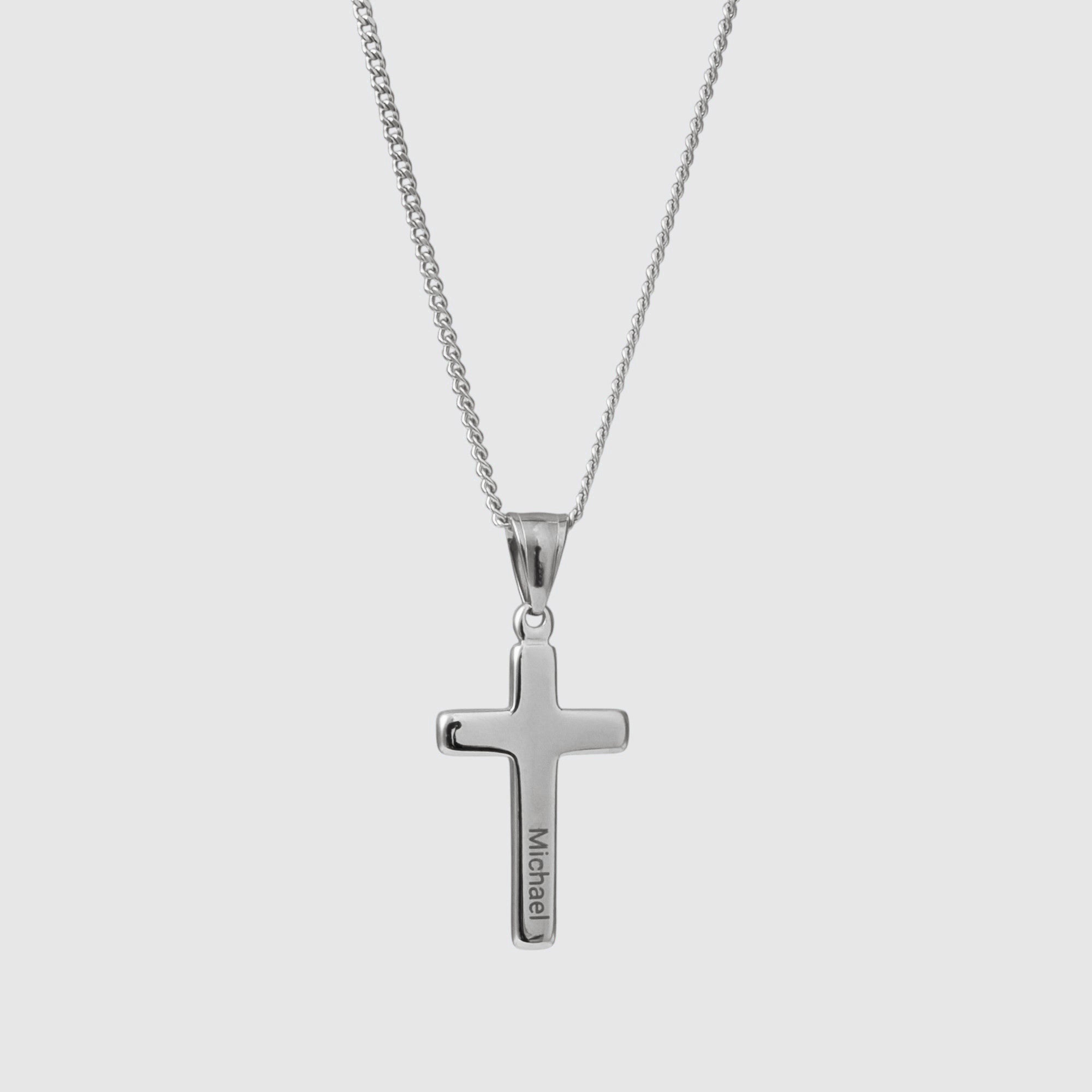 Personalised Cross Pendant Necklace - Pendant - Men's Jewellery