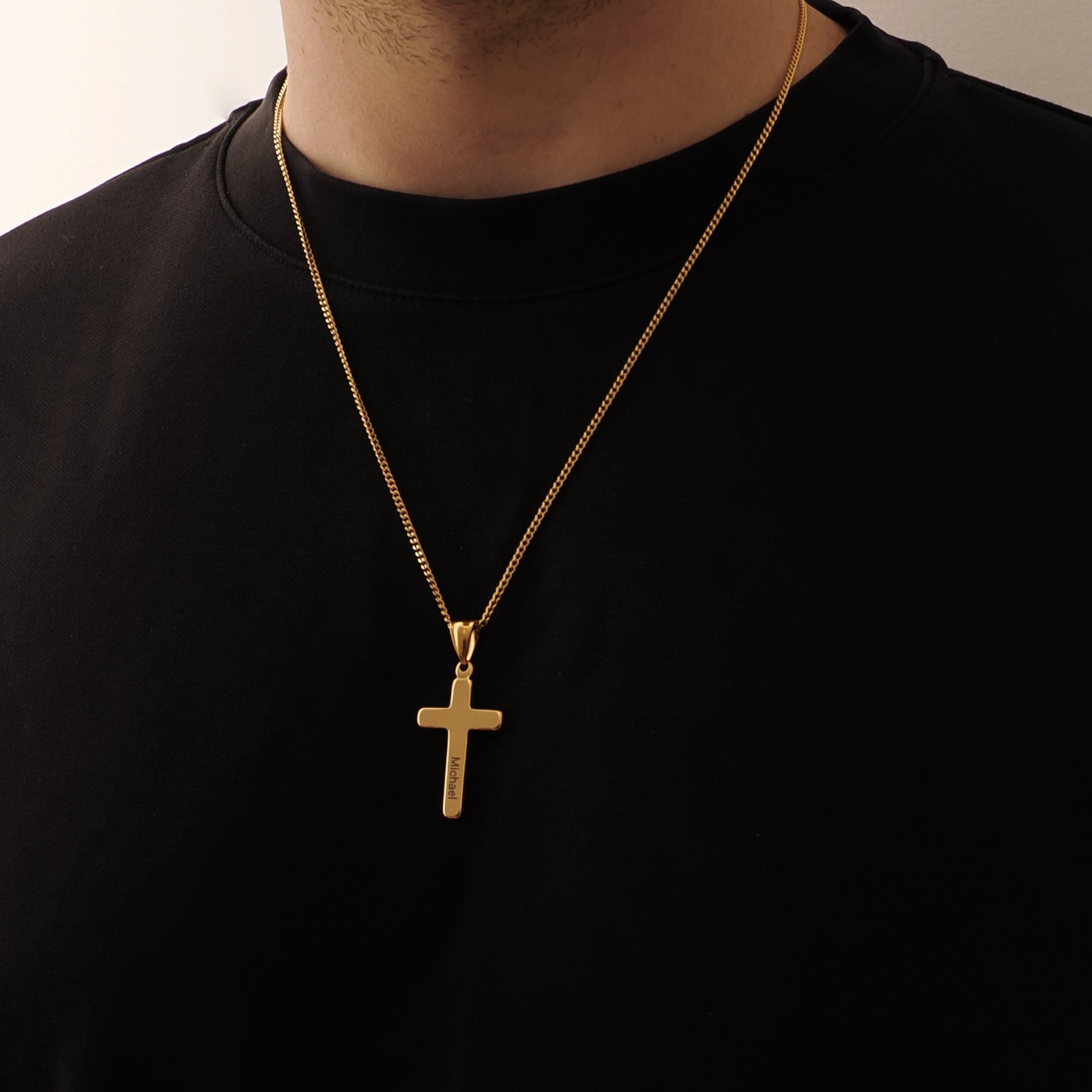 Personalised Cross Pendant Necklace - Pendant - Men's Jewellery