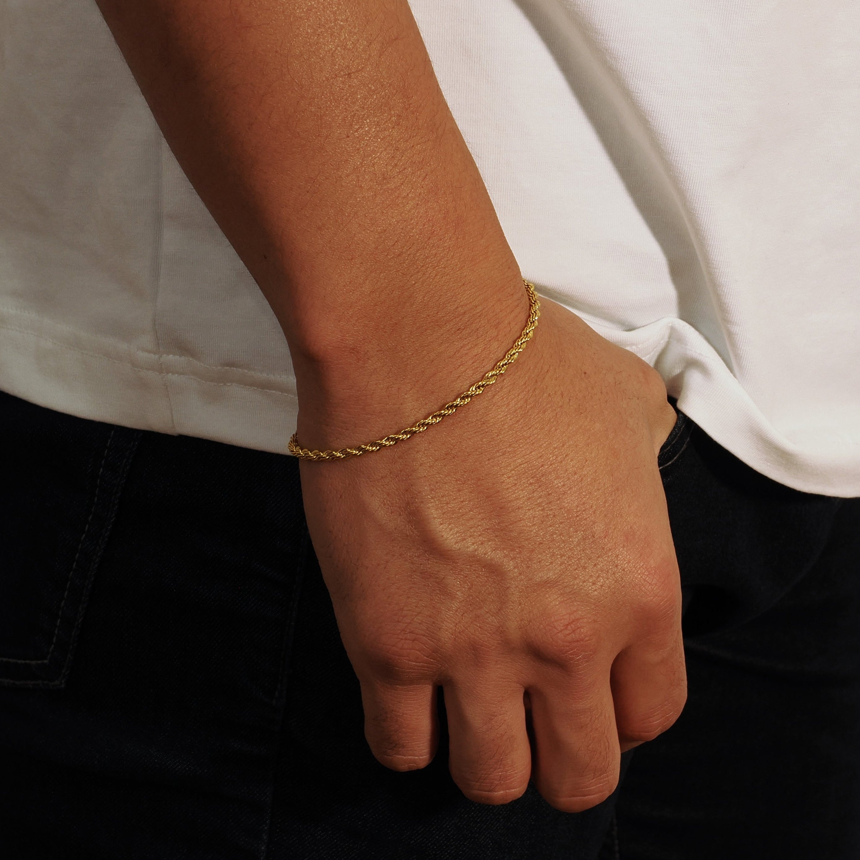Rope Bracelet - 3mm (Gold Vermeil) - Bracelet - Men's Jewellery