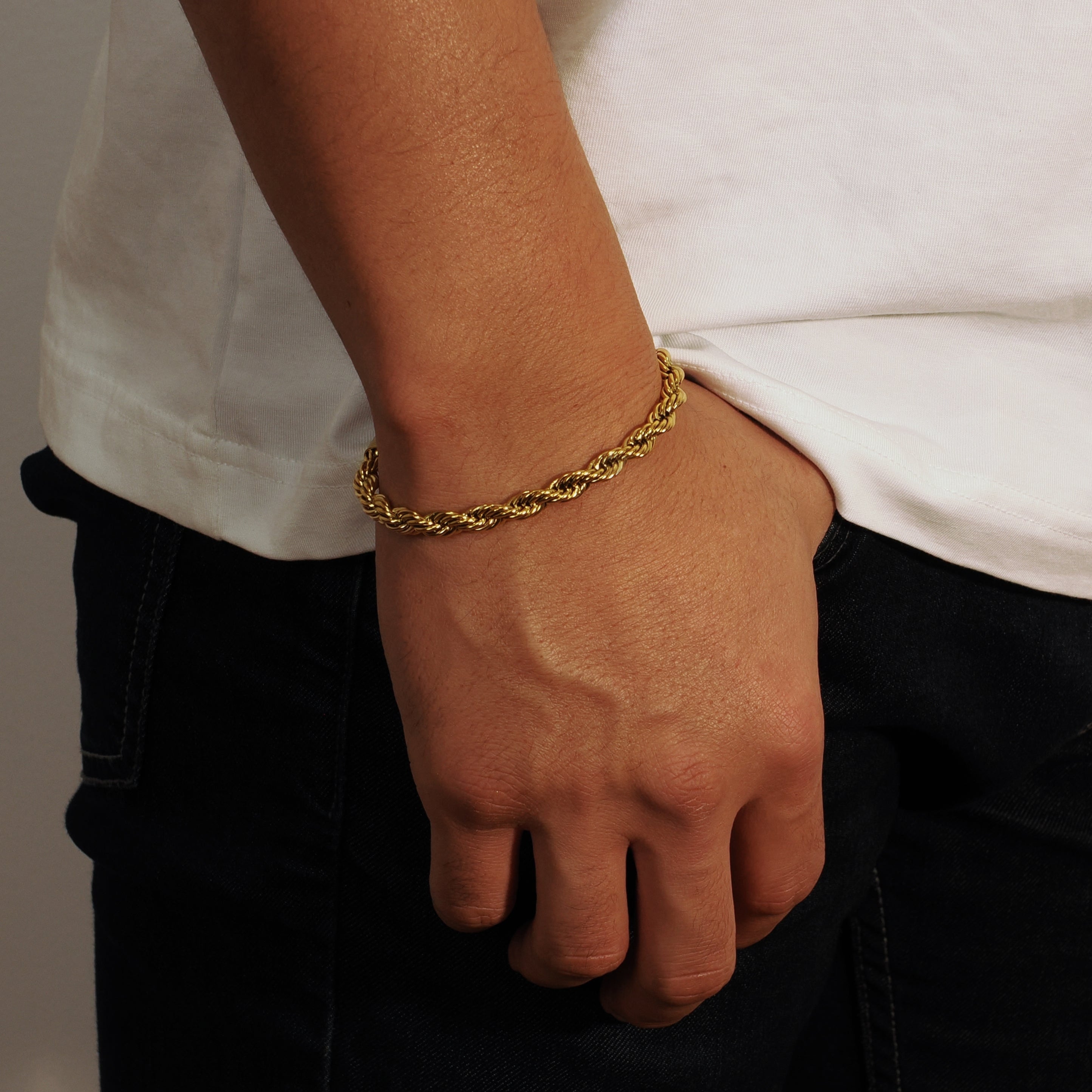 Rope Bracelet - 6mm (Gold) - Bracelet - Men's Jewellery