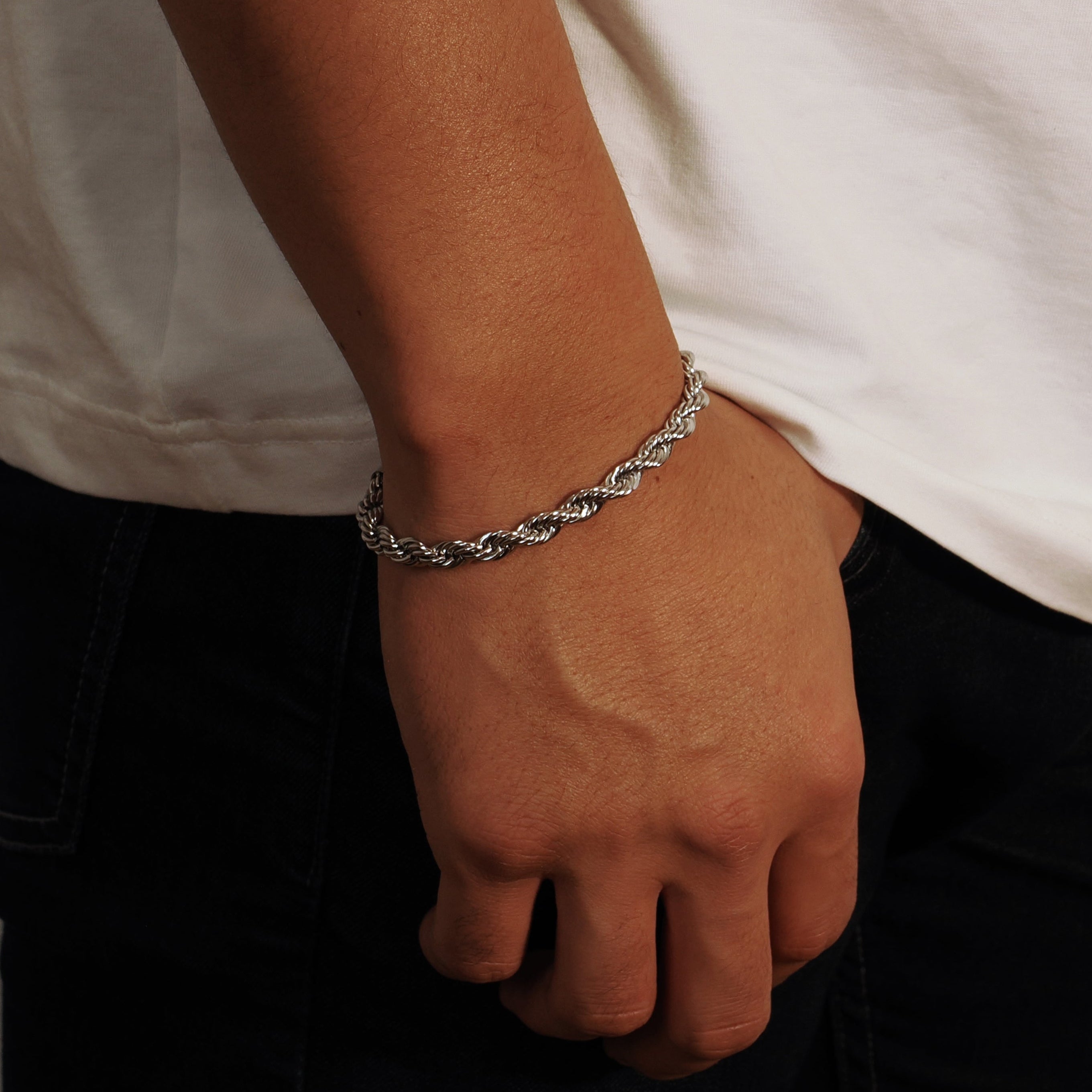 Rope Bracelet - 6mm (Silver) - Bracelet - Men's Jewellery