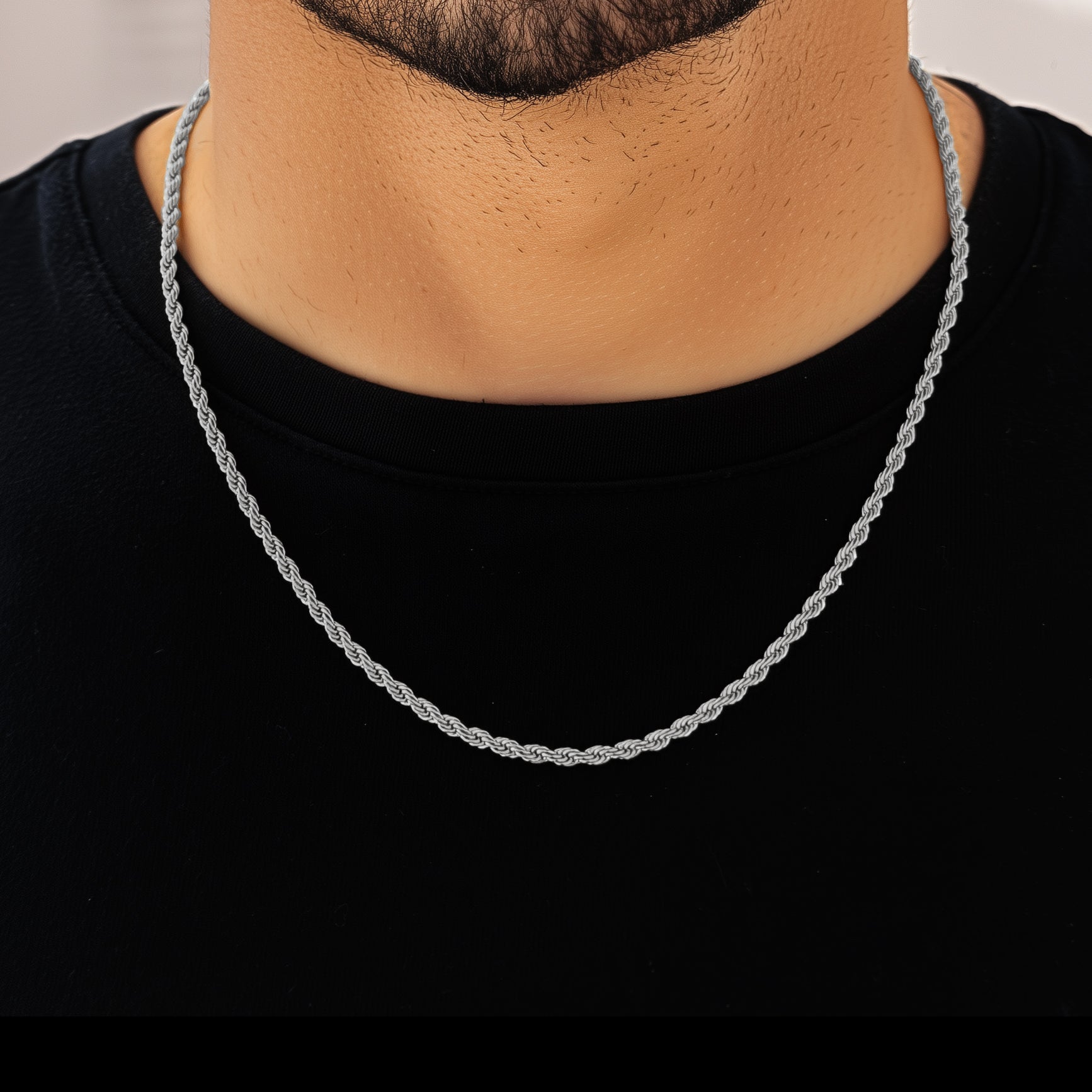 Rope Chain - 3mm (925 Sterling Silver) - Chain - Men's Jewellery