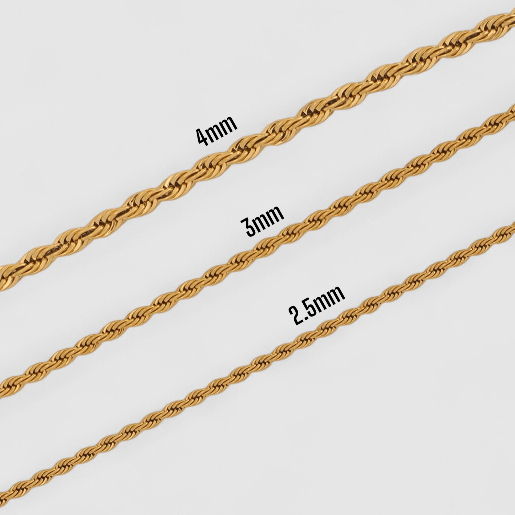 Rope Chain - 3mm (Gold Vermeil) - Chain - Men's Jewellery