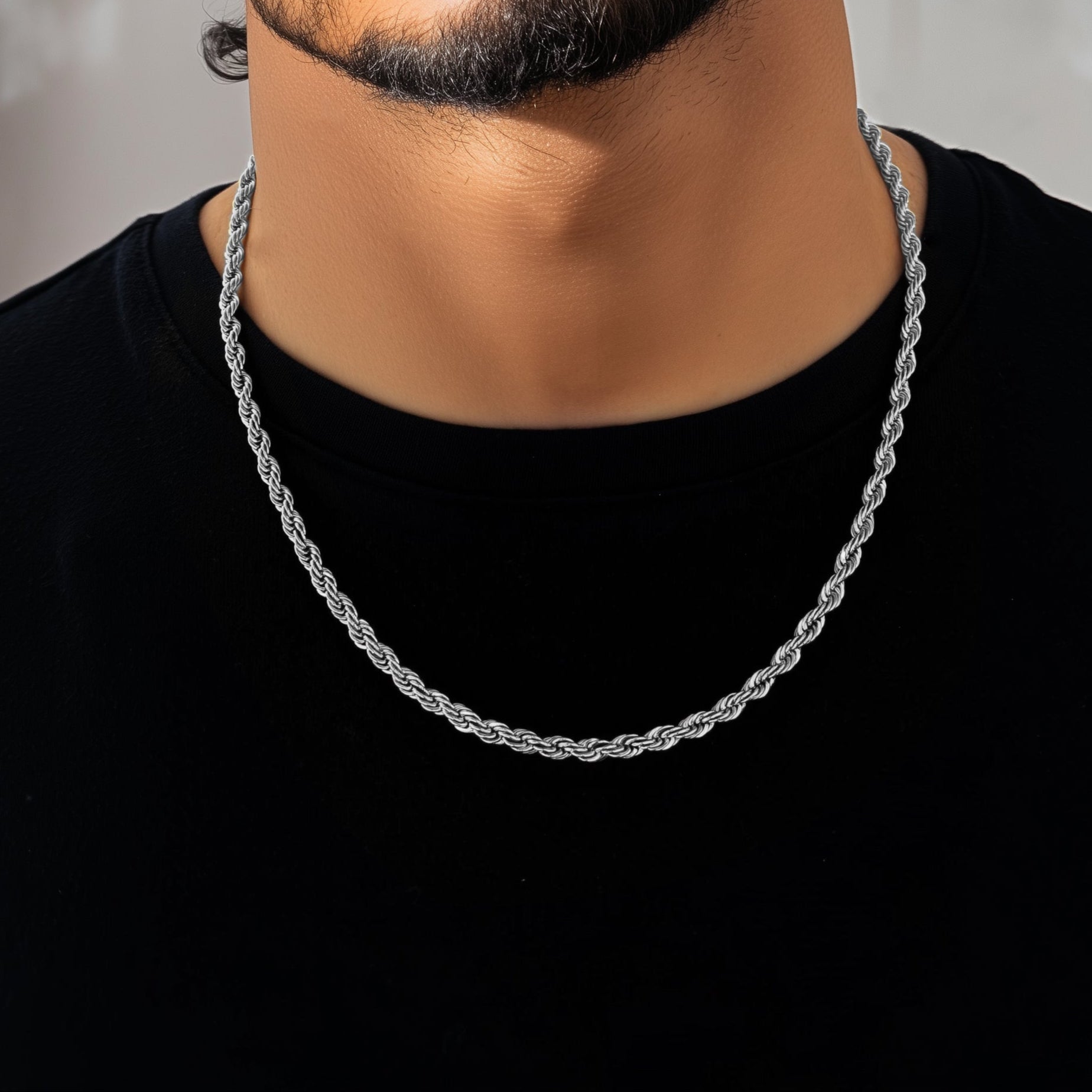 Rope Chain - 4mm (Silver) - Chain - Men's Jewellery
