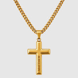Personalised Large Cross Pendant Necklace - Pendant - Men's Jewellery