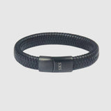 Braided Leather Wrap Bracelet with Engraving - Men's Jewellery