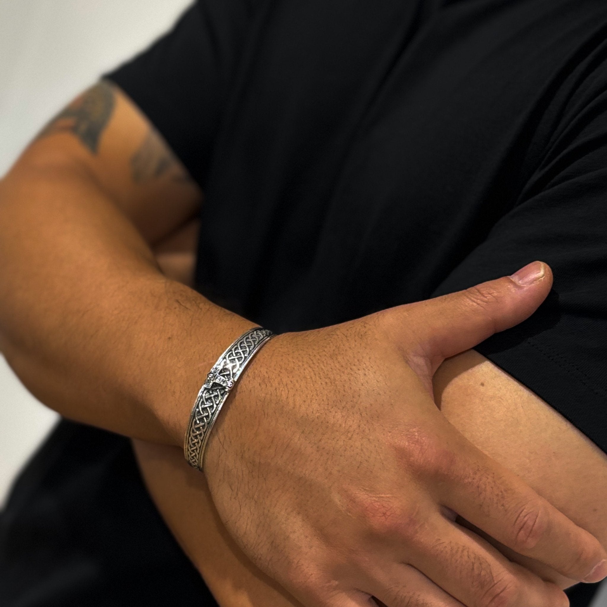 Celtic Anchor Cuff (Silver) - Bracelet - Men's Jewellery