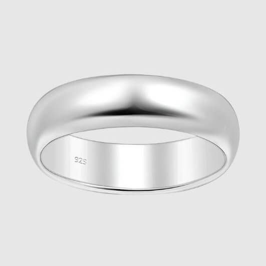 Classic Dome Ring - 6mm (925 Sterling Silver) - Ring - Men's Jewellery