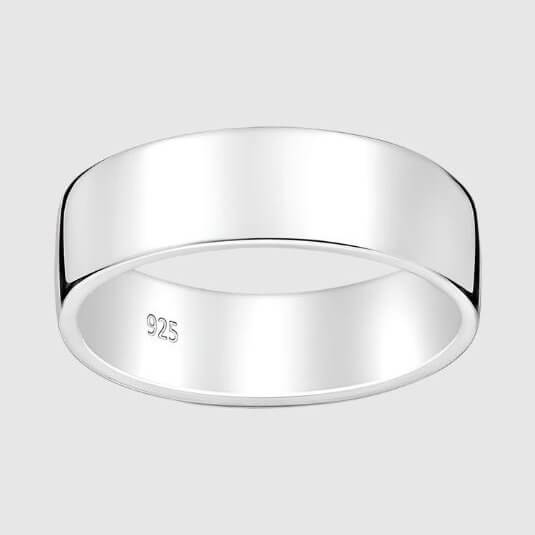 Classic Flat Ring - 6mm (925 Sterling Silver) - Ring - Men's Jewellery