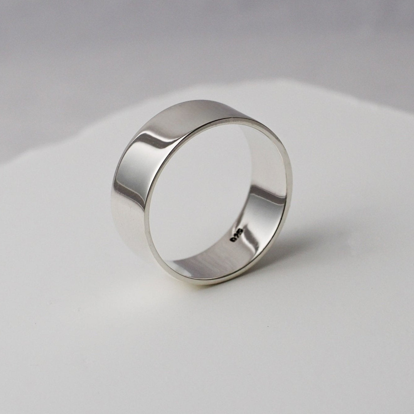 Classic Flat Ring - 8mm (925 Sterling Silver) - Ring - Men's Jewellery