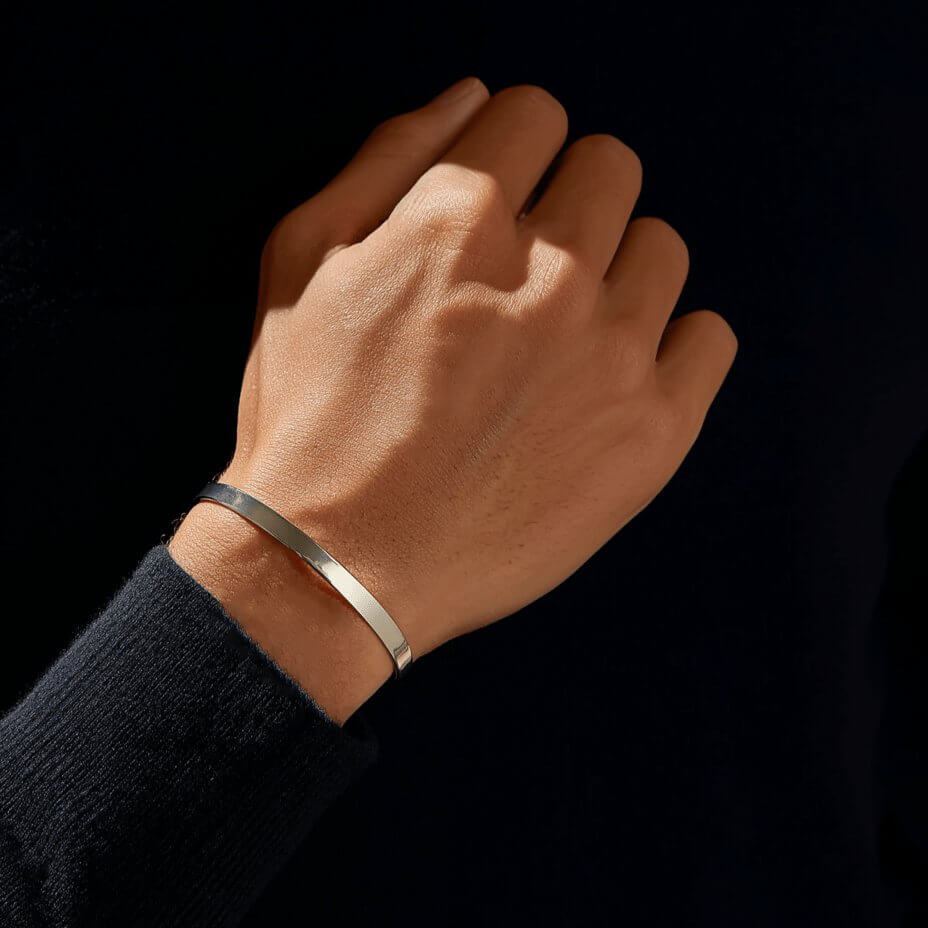 Classic Mens Cuff (925 Sterling Silver) - Bracelet - Men's Jewellery