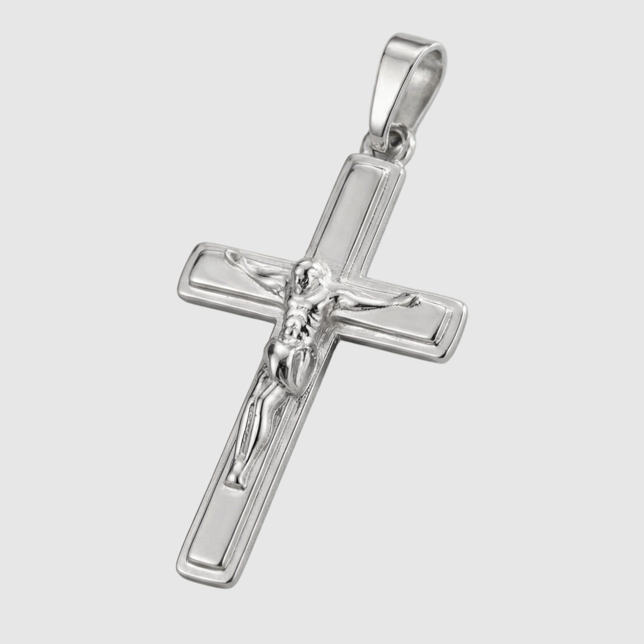 Classic Silver Crucifix (925 Sterling Silver) - Pendant - Men's Jewellery