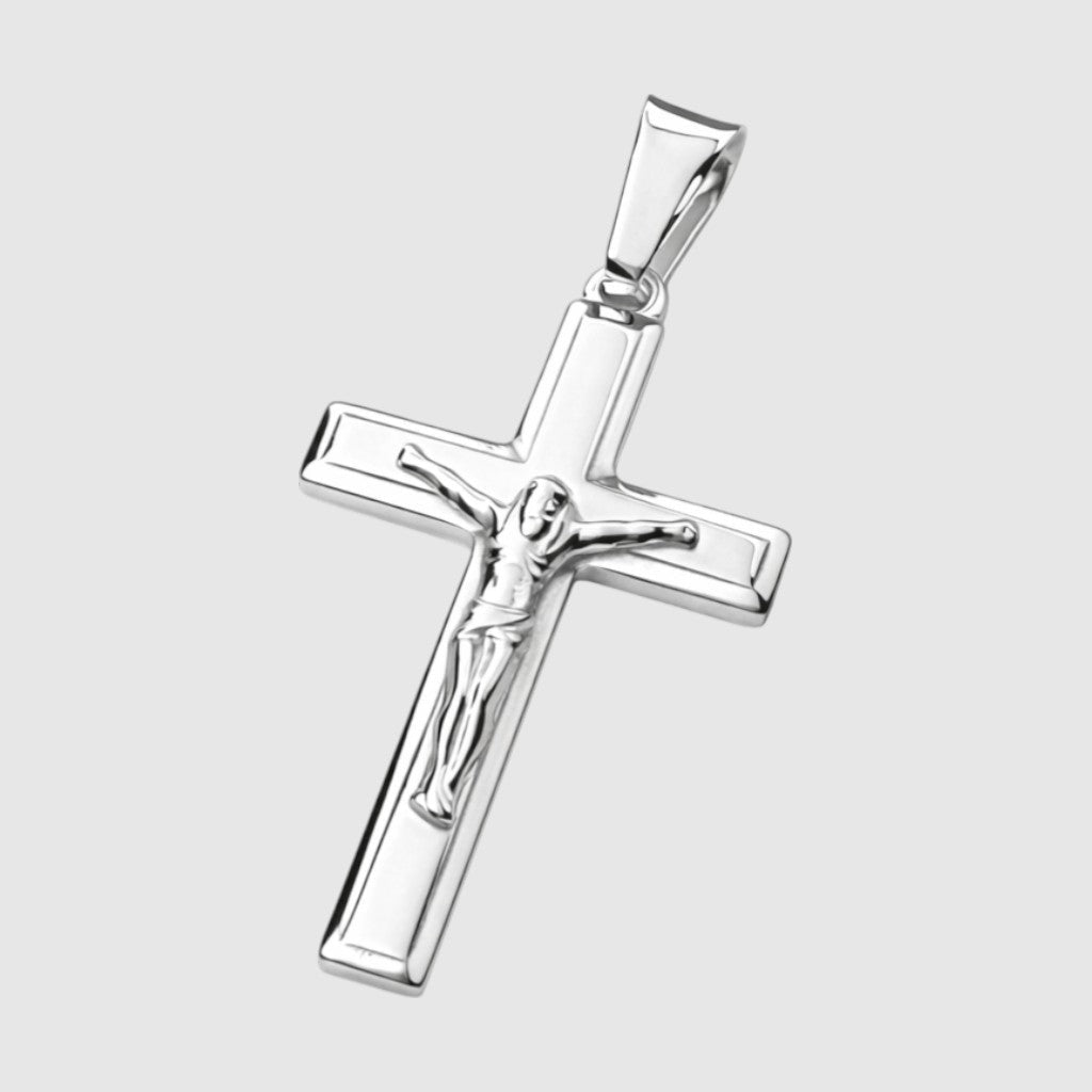 Cornerstone Crucifix (925 Sterling Silver) - Pendant - Men's Jewellery
