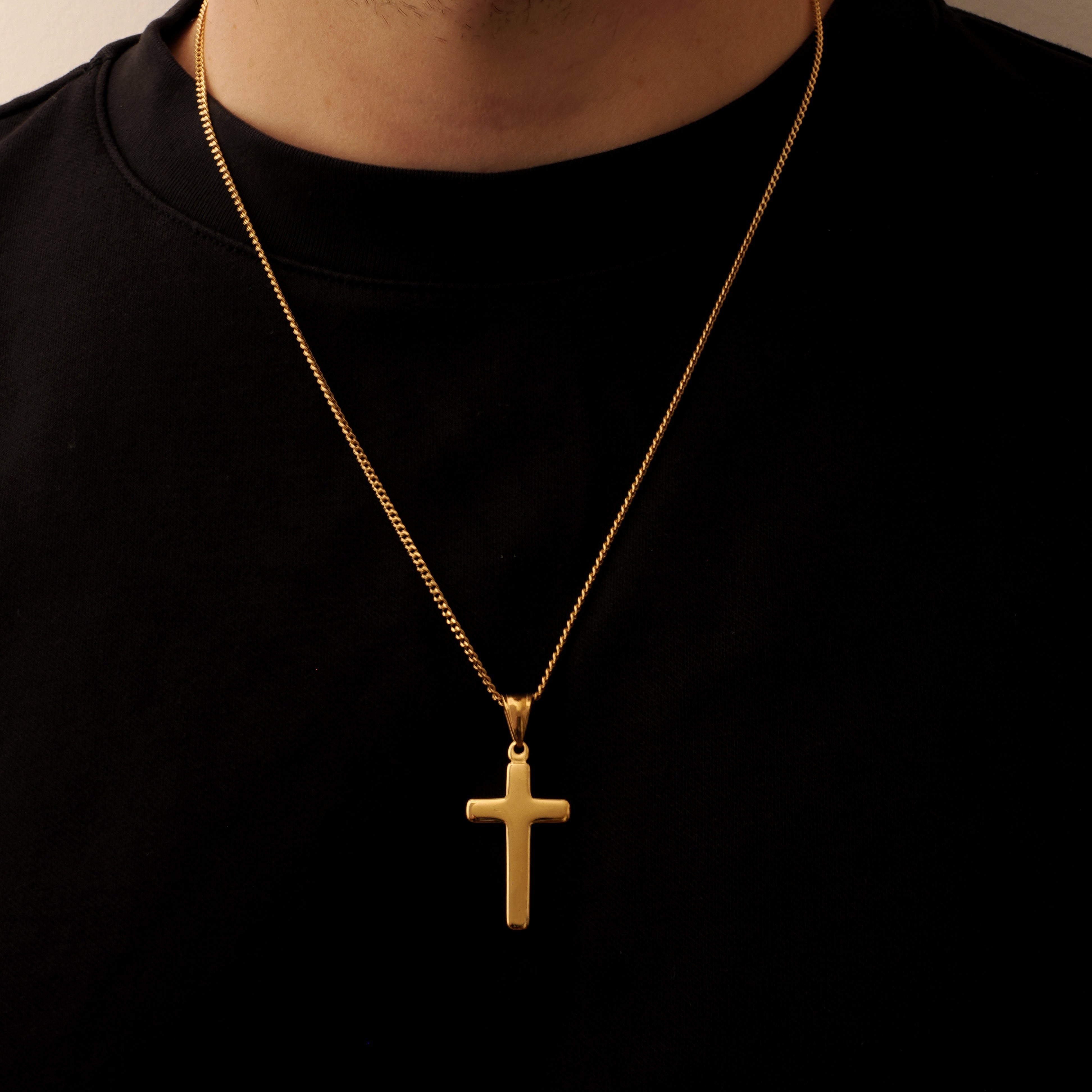Cross Pendant (Gold) - Pendant - Men's Jewellery