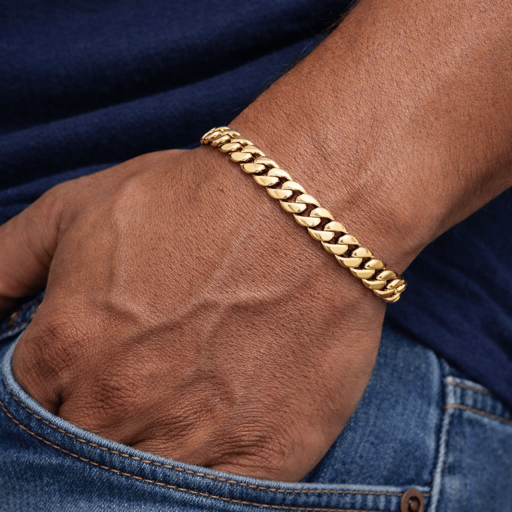 Cuban Bracelet - 8mm (Gold) - Bracelet - Men's Jewellery