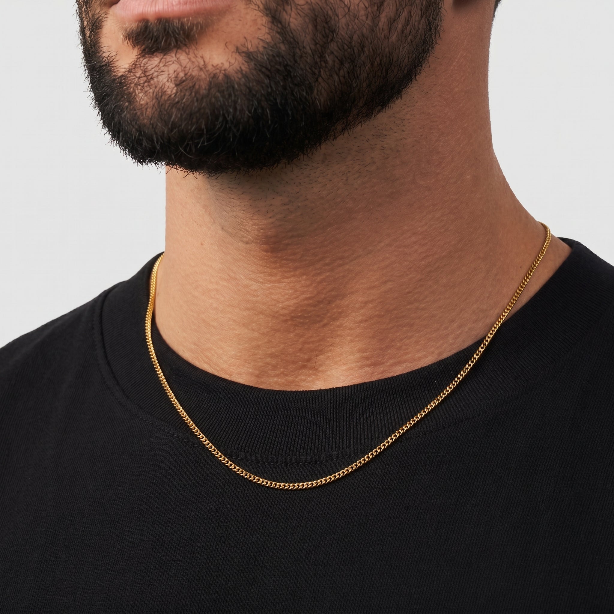 Cuban Chain - 2mm (18k Gold over Silver) - Chain - Men's Jewellery