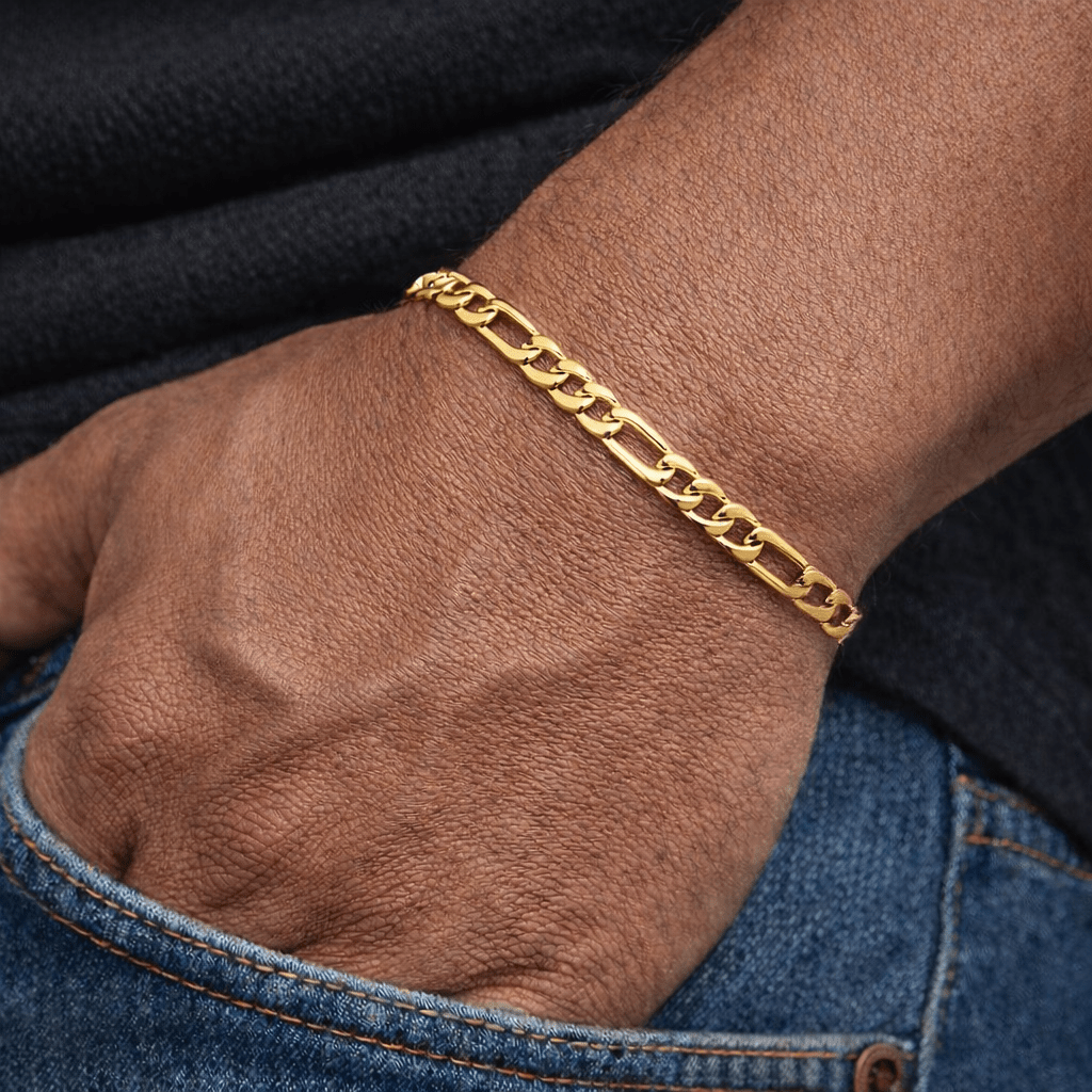 Figaro Bracelet - 5mm (Gold) - Bracelet - Men's Jewellery