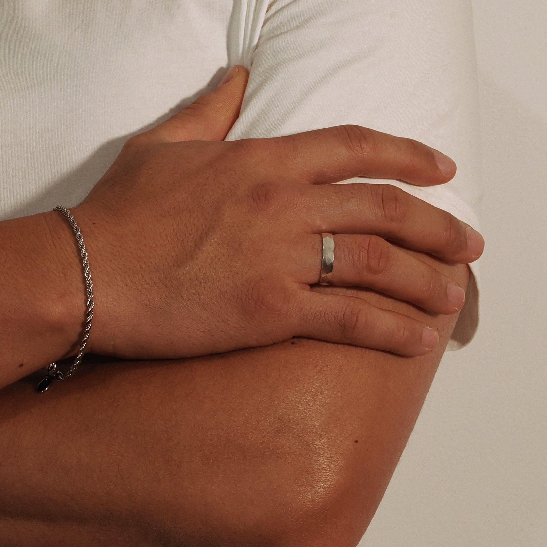 Hammered Band (Silver) - Ring - Men's Jewellery