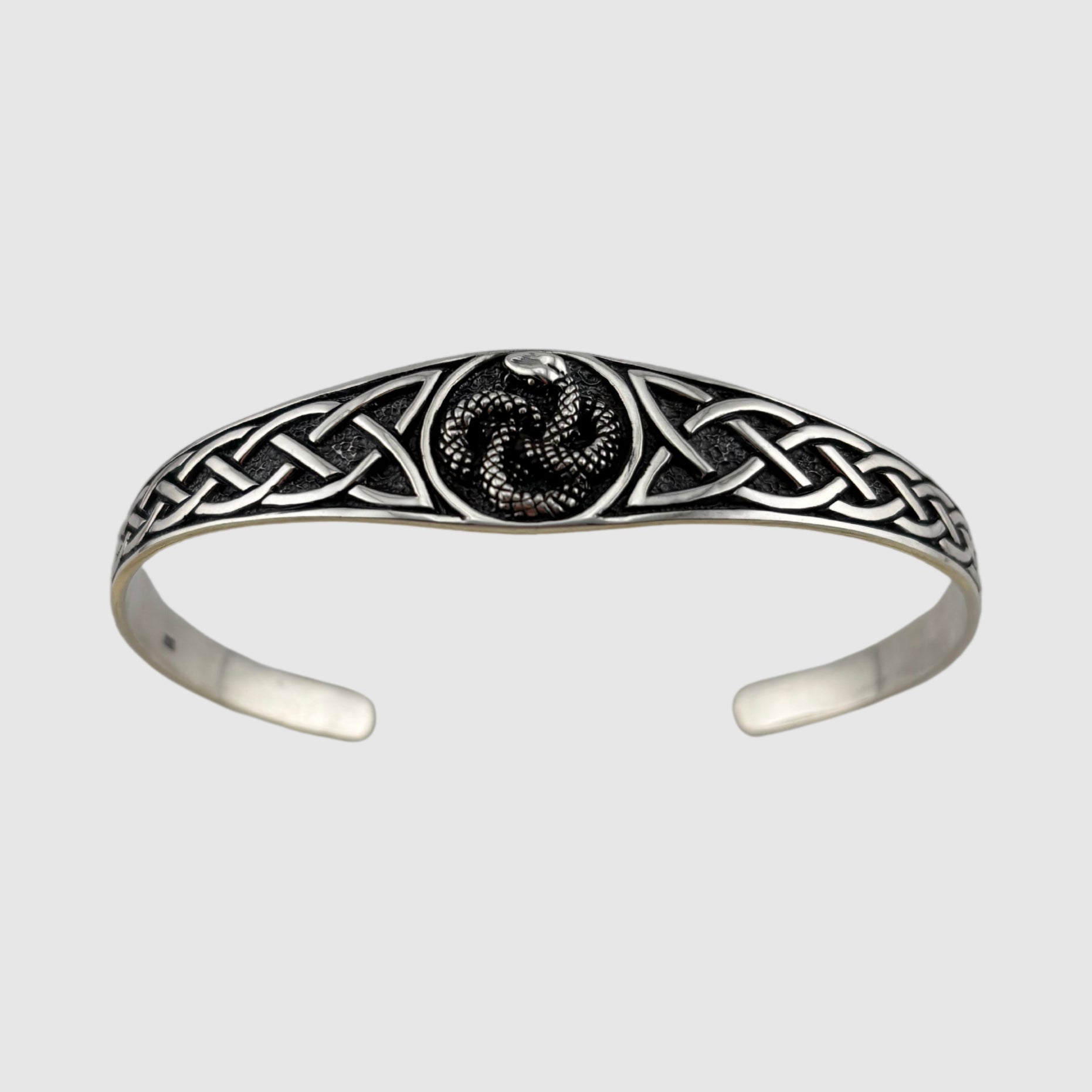 Infinite Ouroboros Cuff (925 Sterling Silver) – Oxidized Celtic and Ouroboros Cuff - Bracelet - Men's Jewellery
