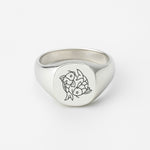 Koi no Kokoro Signet Ring (925 Sterling Silver) - Ring - Men's Jewellery