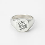Koi no Kokoro Signet Ring (925 Sterling Silver) - Ring - Men's Jewellery