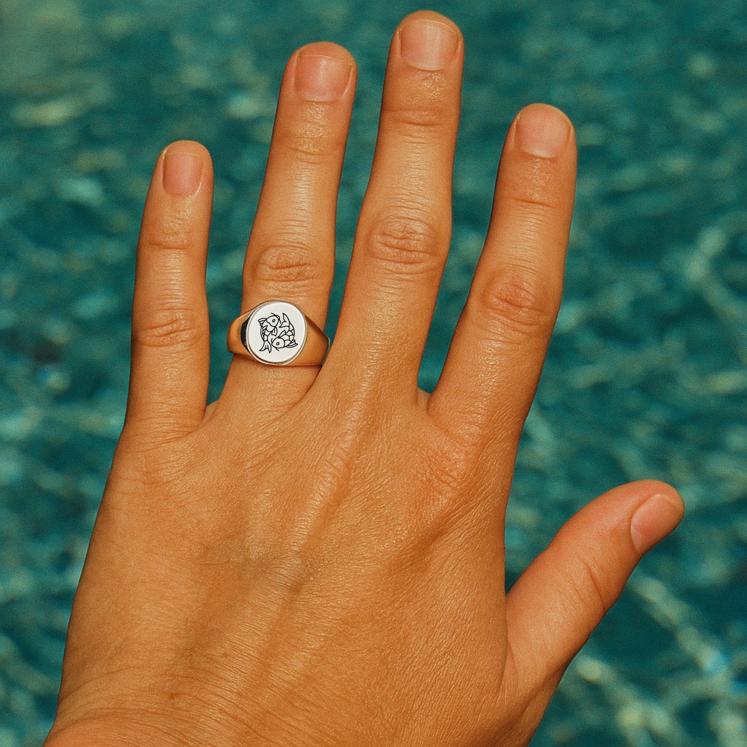 Koi no Kokoro Signet Ring (925 Sterling Silver) - Ring - Men's Jewellery