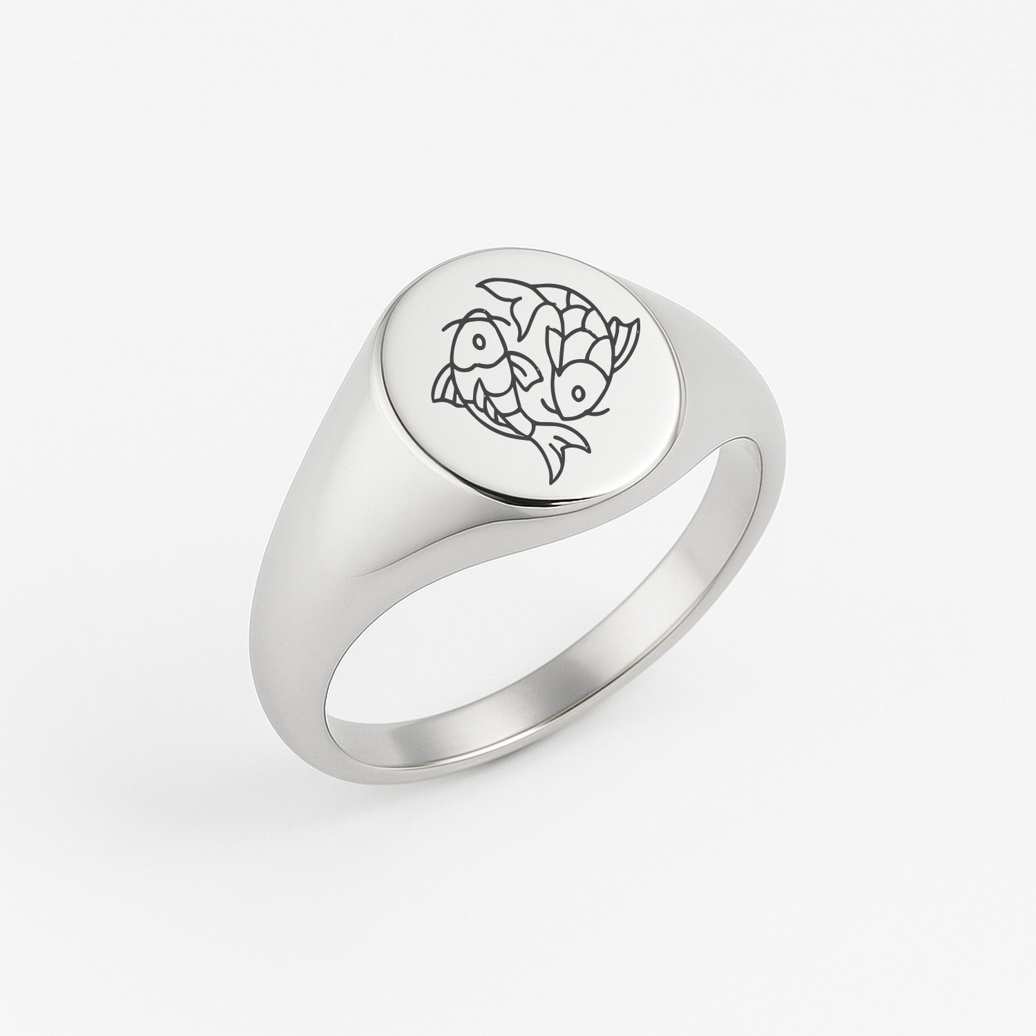 Koi no Kokoro Signet Ring (925 Sterling Silver) - Ring - Men's Jewellery