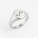 Master of Code Signet Ring (925 Sterling Silver) - Ring - Men's Jewellery