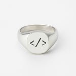 Master of Code Signet Ring (925 Sterling Silver) - Ring - Men's Jewellery