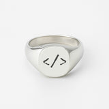 Master of Code Signet Ring (925 Sterling Silver) - Ring - Men's Jewellery
