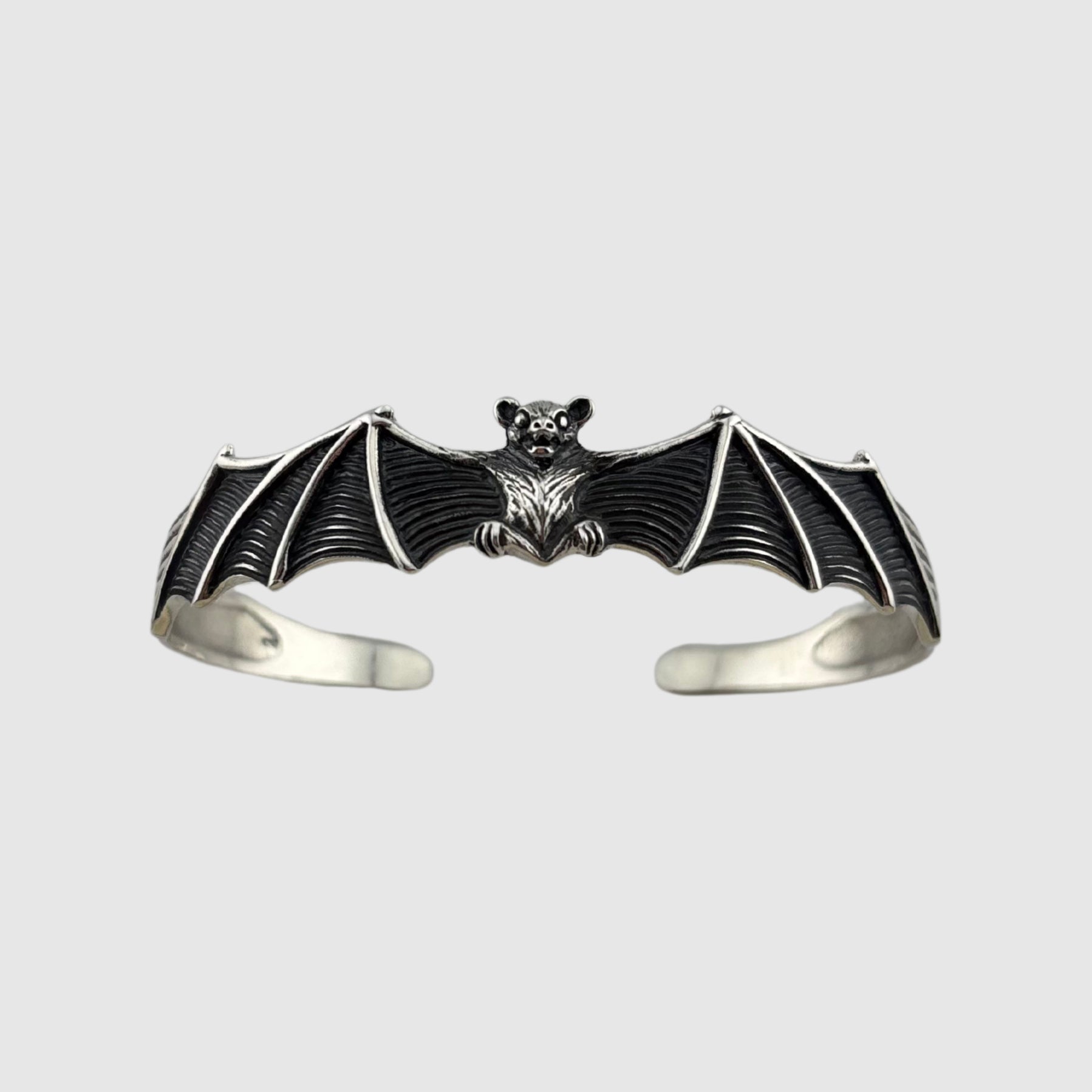 Nightwing Band Cuff (925 Sterling Silver) – Oxidized Bat Cuff - Bracelet - Men's Jewellery