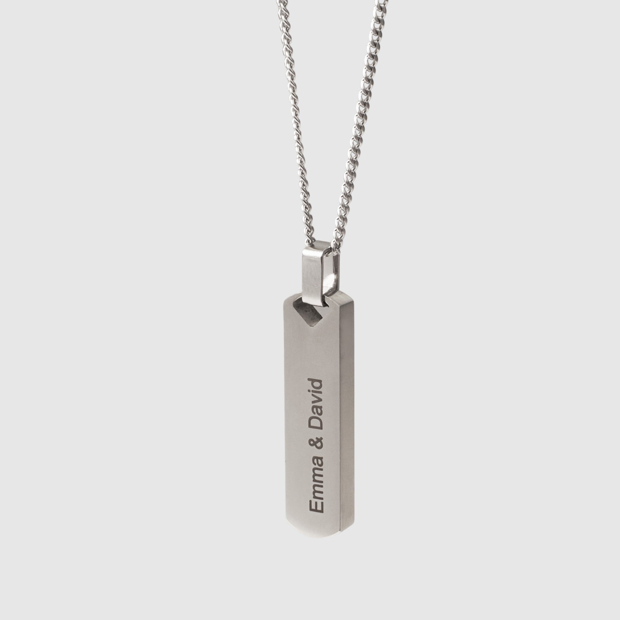 Personalised Geometric Bar Pendant - Pendant - Men's Jewellery