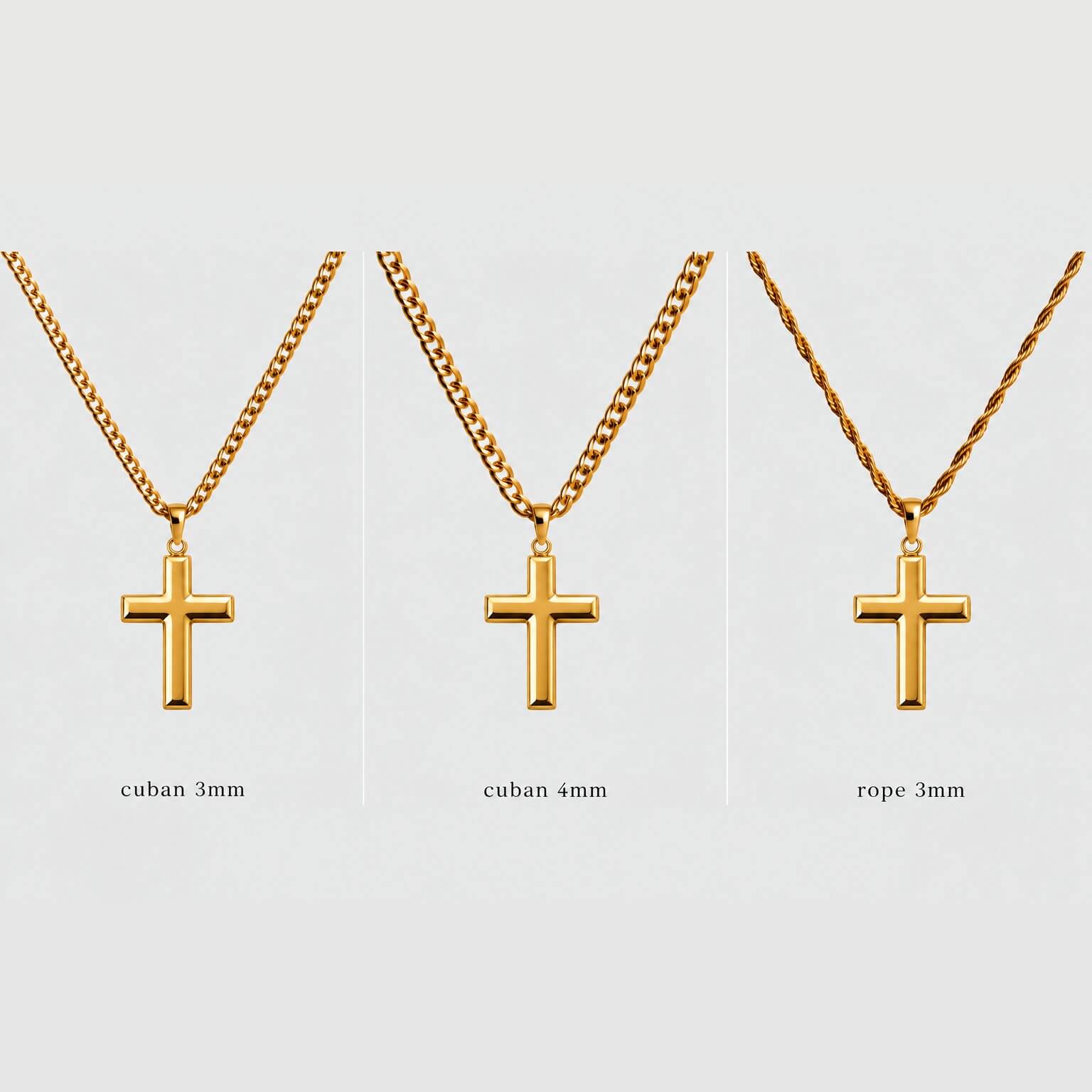 Personalised Large Cross Pendant Necklace - Pendant - Men's Jewellery