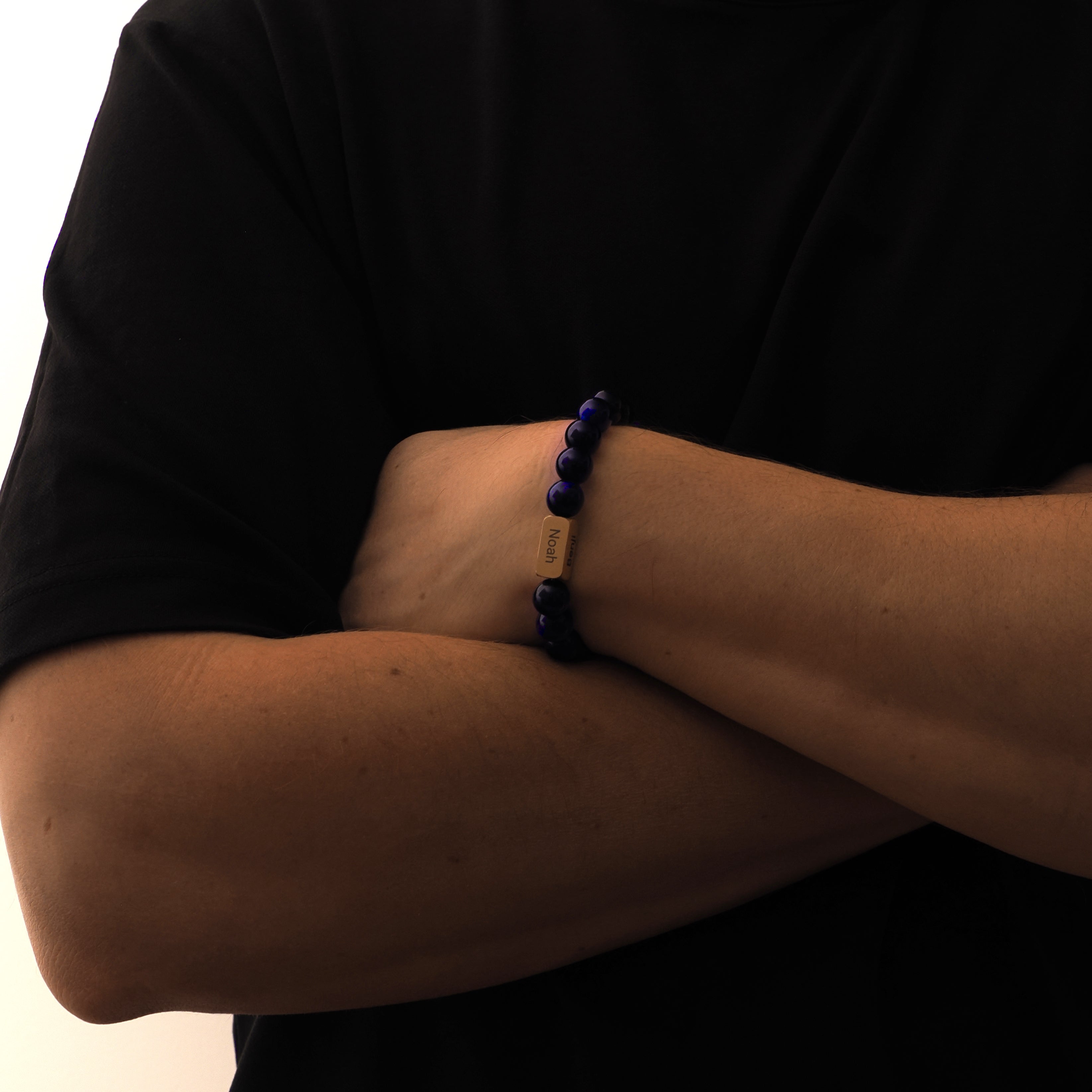 Personalised Men’s Name Natural Stone Bracelet - Bracelet - Men's Jewellery