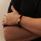 Personalised Men’s Name Natural Stone Bracelet - Bracelet - Men's Jewellery