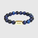 Personalised Men’s Name Natural Stone Bracelet - Bracelet - Men's Jewellery