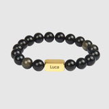 Personalised Men’s Name Natural Stone Bracelet - Bracelet - Men's Jewellery