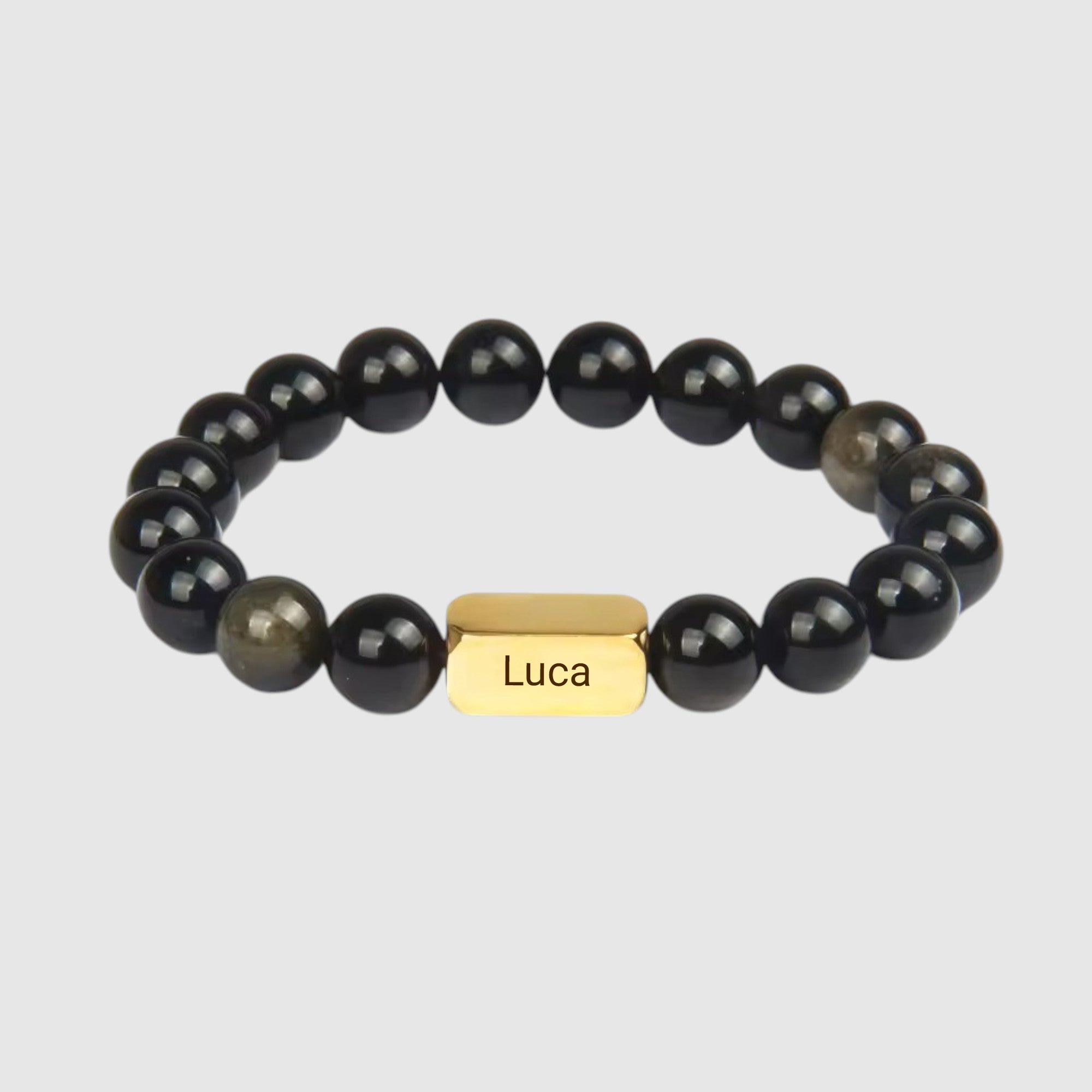 Personalised Men’s Name Natural Stone Bracelet - Bracelet - Men's Jewellery