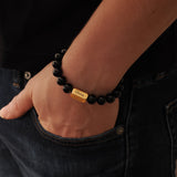 Personalised Men’s Name Natural Stone Bracelet - Bracelet - Men's Jewellery