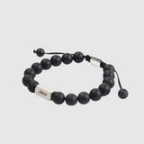Personalised Men's Name Natural Stone Bracelet - Adjustable Cord - Bracelet - Men's Jewellery