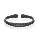 Personalised Twisted Cable Cuff Bracelet - Men's Jewellery