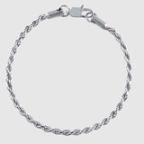 Rope Bracelet - 3mm (Silver) - Bracelet - Men's Jewellery