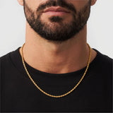 Rope Chain - 2.5mm (18k Gold over Silver) - Chain - Men's Jewellery