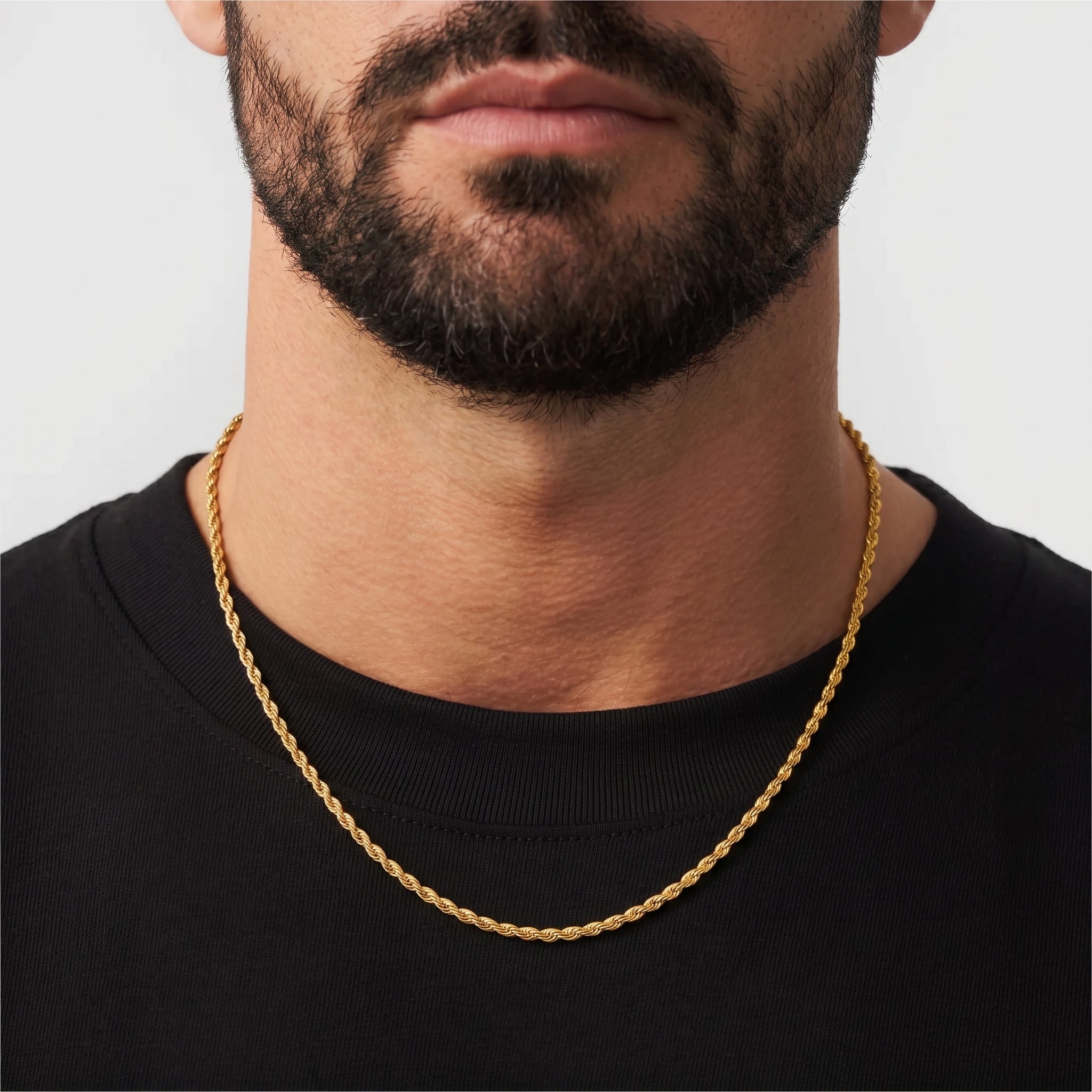 Rope Chain - 2.5mm (18k Gold over Silver) - Chain - Men's Jewellery