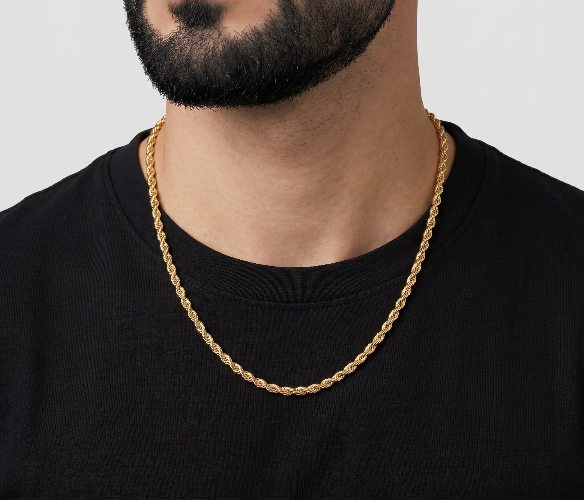 Rope Chain - 3mm (18k Gold over Silver) - Chain - Men's Jewellery