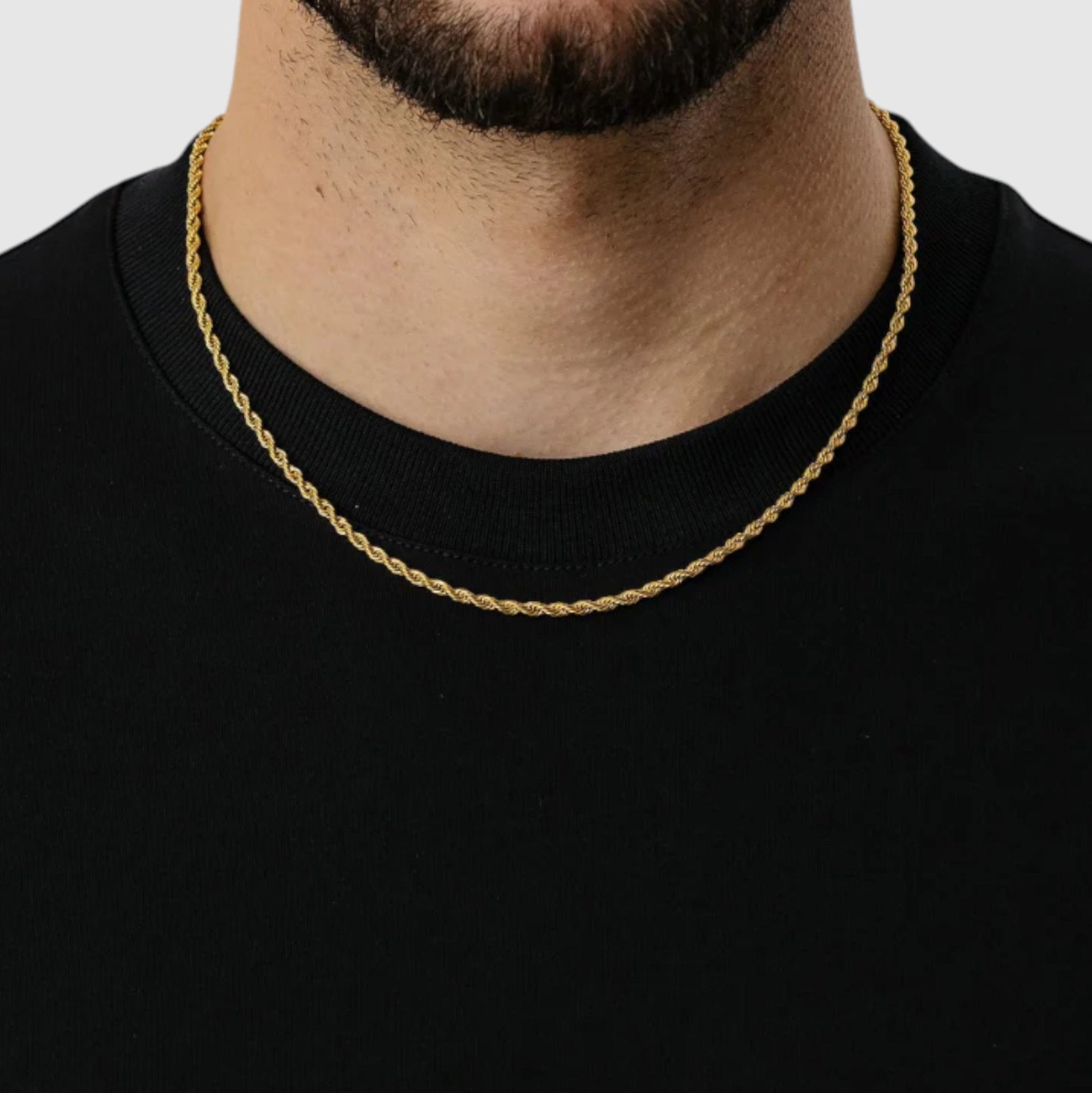 👑 79 Kings | 3mm Gold Vermeil Rope Chain | Mens 18K Gold Sterling ...