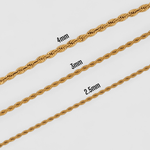 Rope Chain - 3mm (Gold Vermeil) - Chain - Men's Jewellery